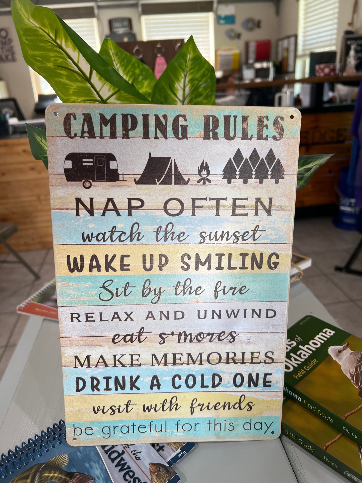 Camping Rules Metal Sign