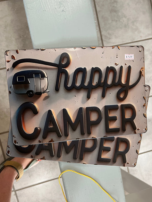 Happy Camper Metal Sign