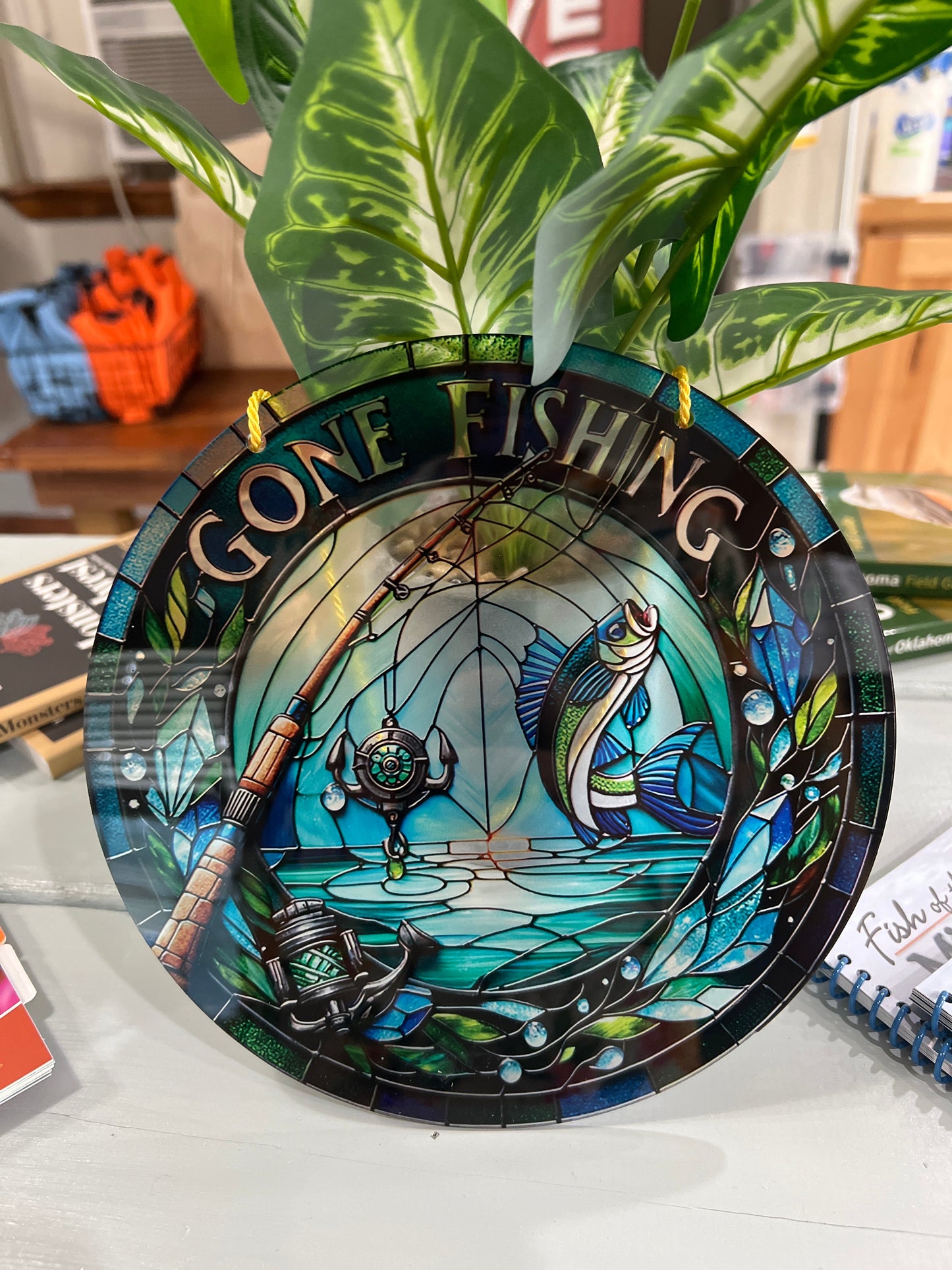 Gone Fishin' Acrylic Round Sign