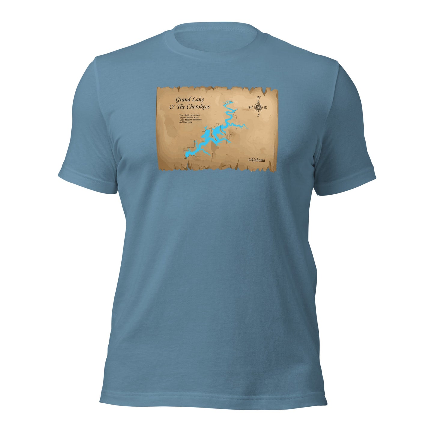 Grand Lake O' the Cherokees Map Unisex T-Shirt